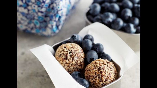 Blueberry recipe | Blueberry Cocoa Balls with almonds and dates
